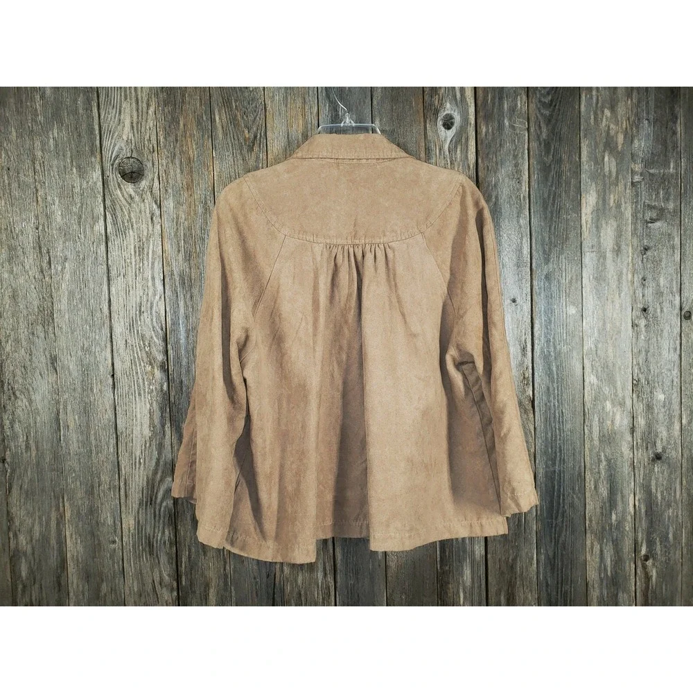 Lemon Grass XL Tan Beige Blazer Jacket‎ Cottage Boho Neutral Earthy Minimalist